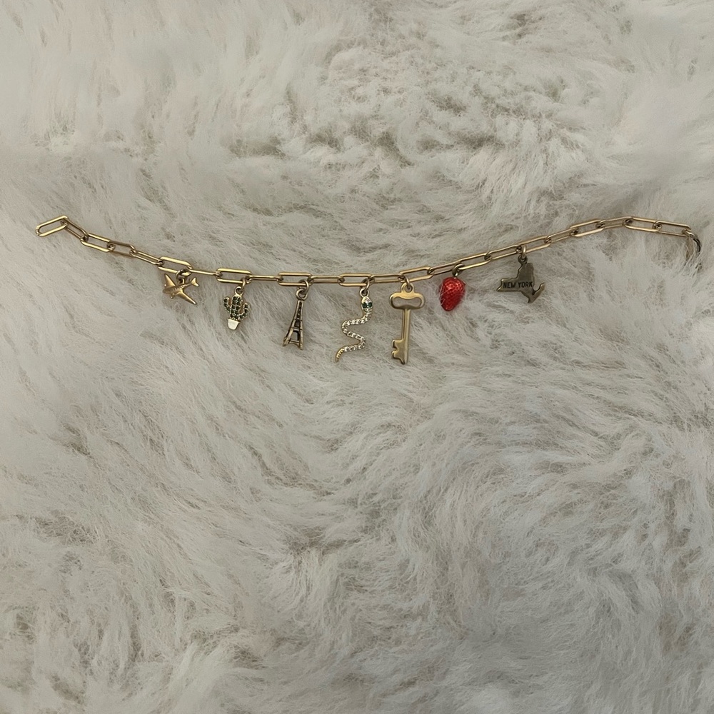 Gold charm bracelet